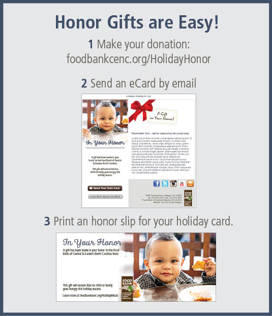 Holiday Honor Gifts for the Food Bank